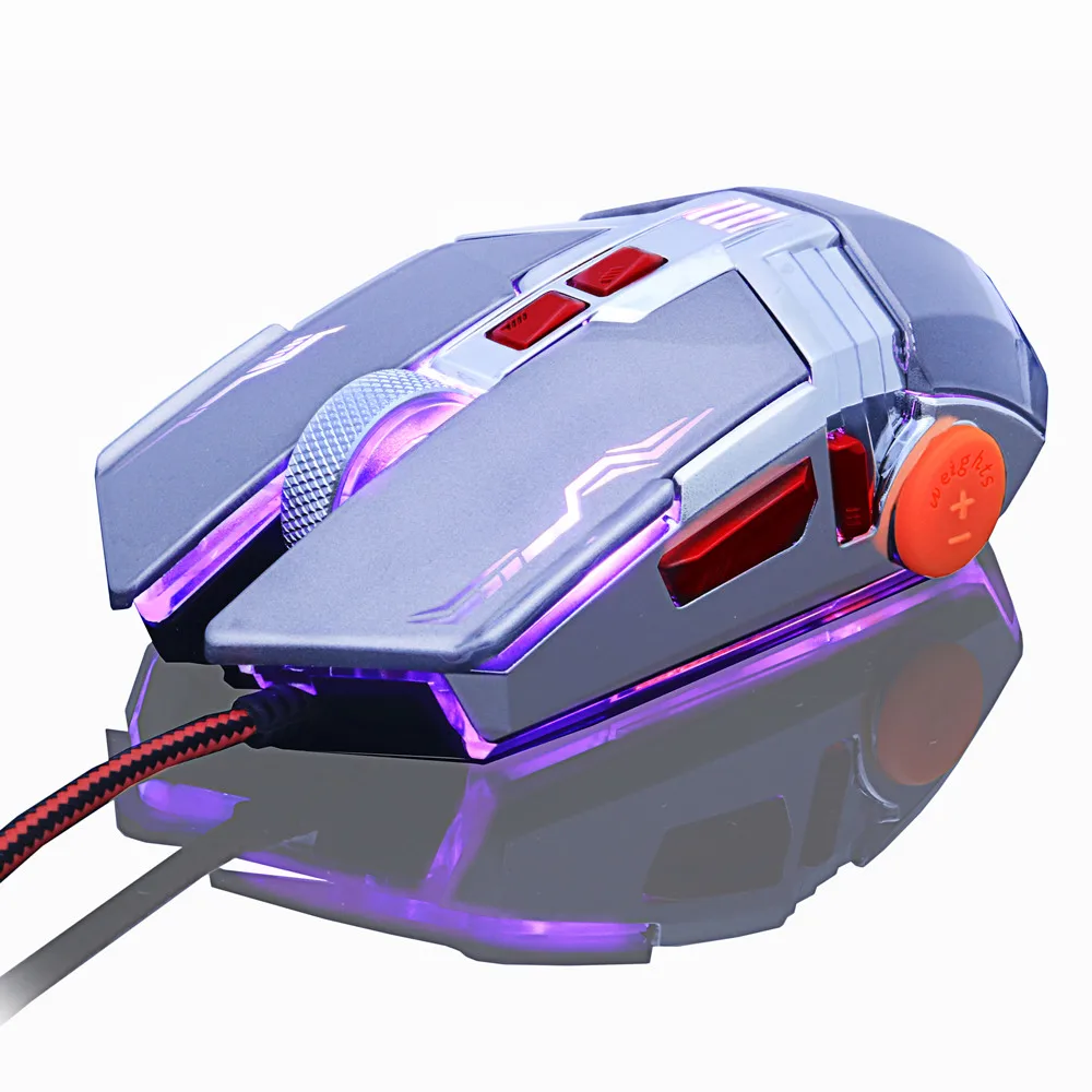 ZUOYA игровая мышь для профессионального геймера 8D Регулируемый 3200 dpi светодиодный оптическая мышь USB Проводная - Цвет: MMR6 gray
