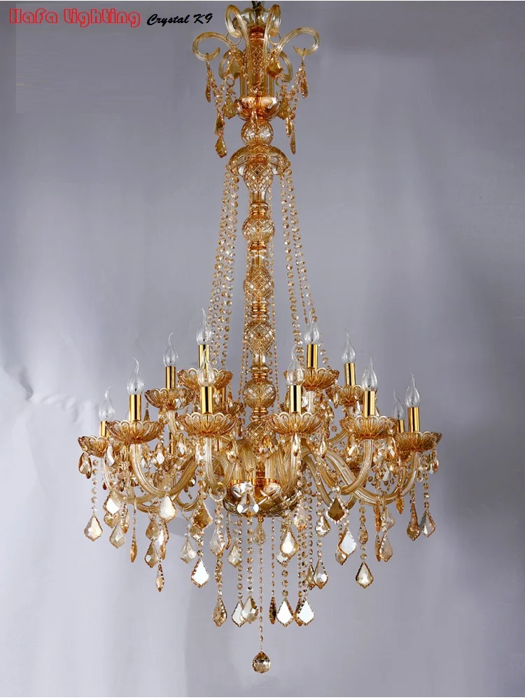 Длинная хрустальная люстра большой фойе светильник современная мода гостиная