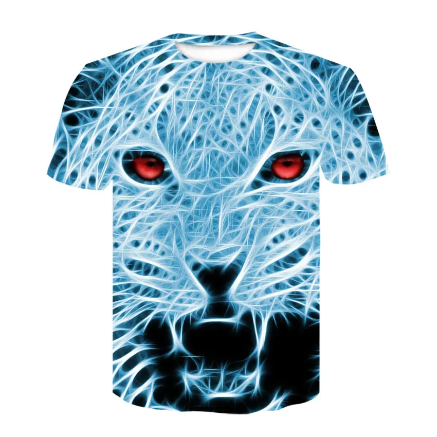 Новинка, 3d футболка с изображением короля льва, футболка с животными, Camiseta, футболка для мужчин, забавная Мужская одежда, повседневная футболка для фитнеса, Футболка С Рисунком Тигра, Мужская футболка большого размера - Цвет: D-371