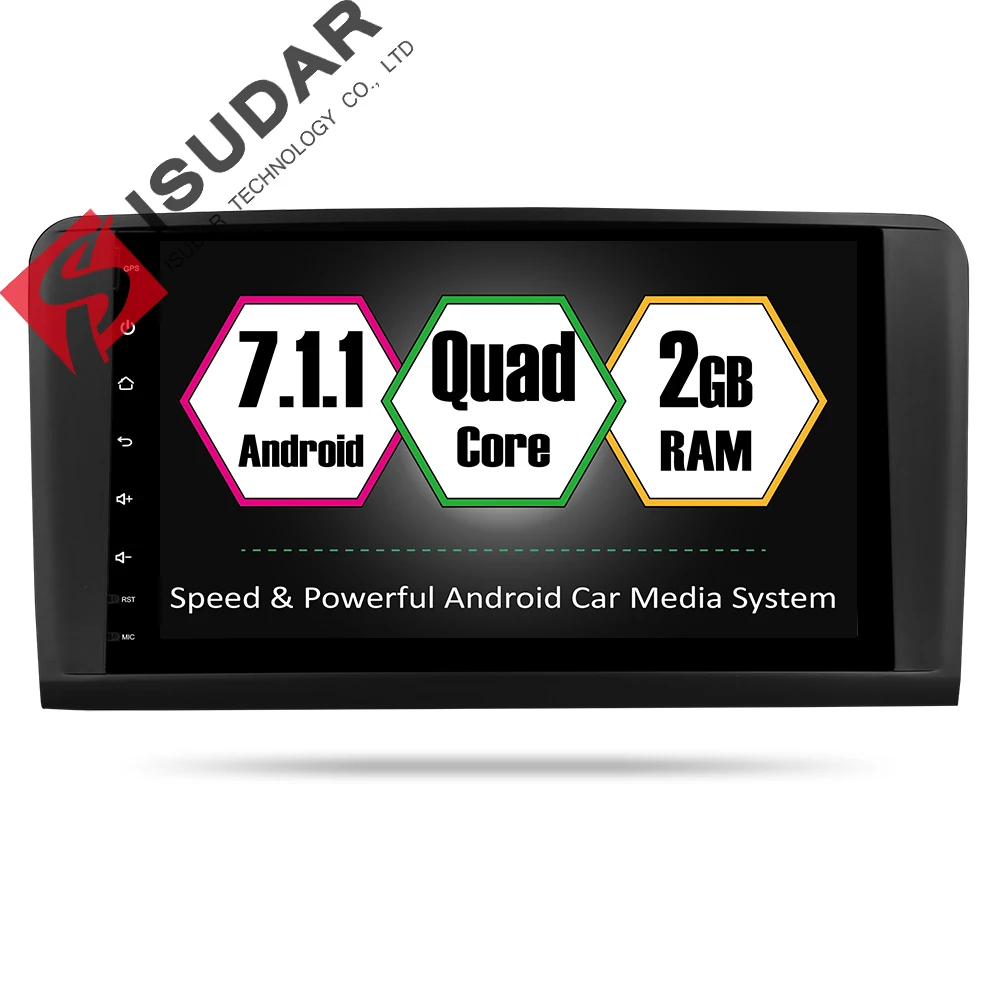 Isudar Автомагнитола 2 Din с 9 Дюймовым Экраном DSP на Android 7.1 для Mercedes/Benz