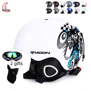 Чехол на шлем MOON Ski сноуборд для мужчин и взрослых, защитный спортивный шлем для катания на лыжах и скейтборде, с очками, 2 подарка, Осень-зима