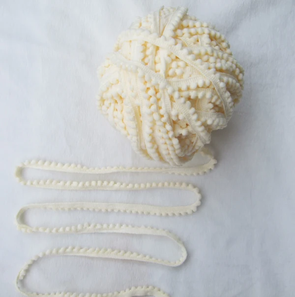 5 ярдов милый кремовый цвет полиэстер помпон бахрома мини отделка draper мяч