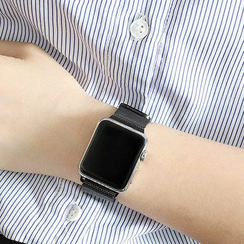 Миланский ремешок для Apple Watch Band 42 мм 38 мм 40 мм 44 мм металлический браслет из нержавеющей стали сетчатый ремешок для часов iwatch Serise4321