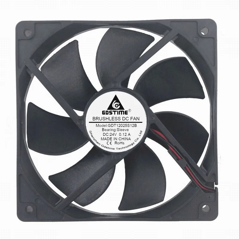5 шт. Gdstime DC 24V 2Pin дюймов 120 мм 12 см бесщеточная промышленная техника Equitment осевой