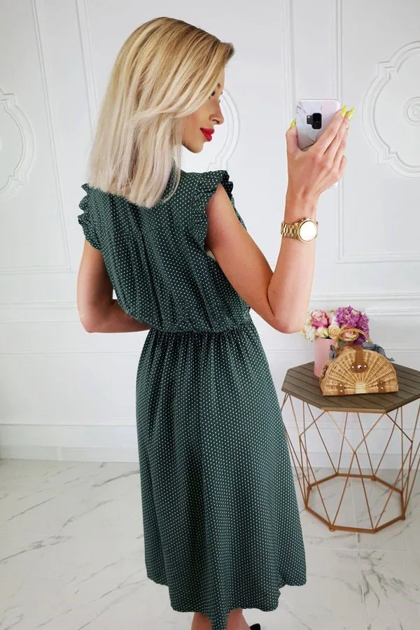 AvoDovA Bohemian Summer Women Dot Chiffon Dresses Fashion Sleeveless O Neck Ruffles Female Dress | Женская одежда