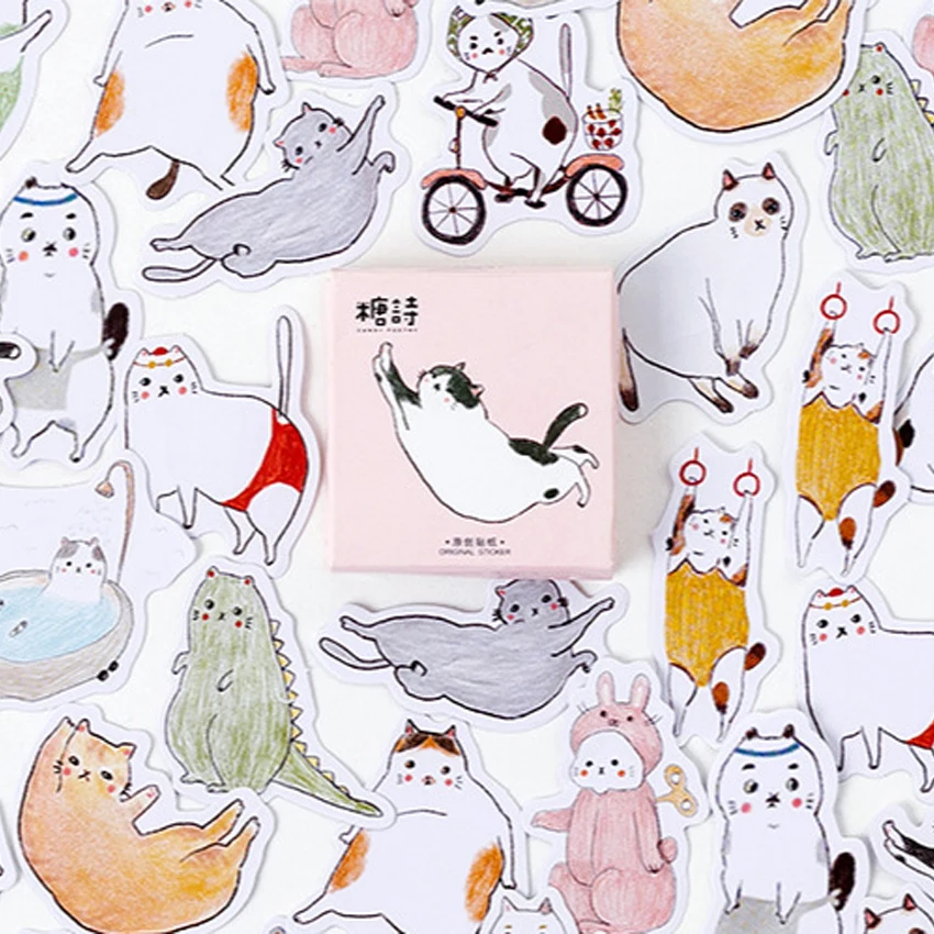 Cat8 45 шт./упак. Kawaii наклейки с милыми рисунками DIY Дневник Тетрадь альбом Скрапбукинг наклейки на стену офисные школьные принадлежности 14 видов стилей на выбор - Цвет: Cat8