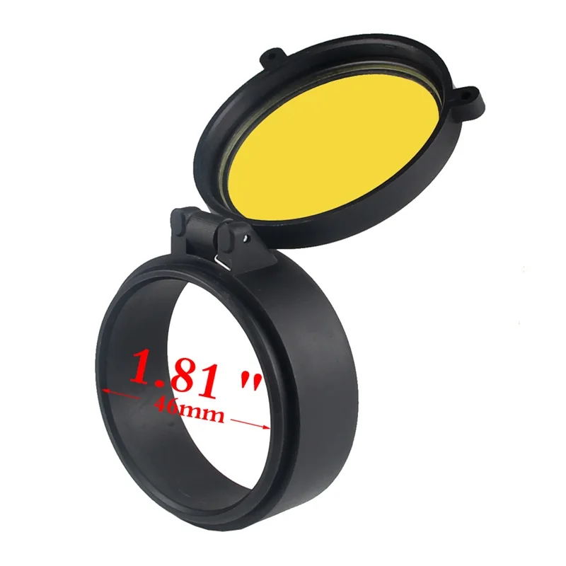 46MM 30-69 мм прозрачный желтый RifleScope крышка объектива флип-ап быстрая пружинная защитная крышка объектива для охоты страйкбол 37-0073 - Цвет: 46MM