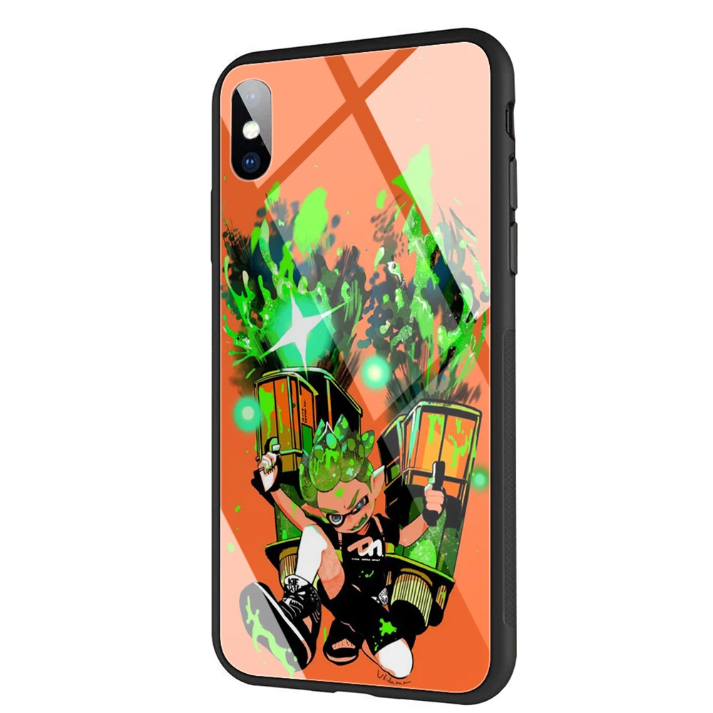 Lavaza colorful art cartoon Splatoon 2 Tempered glass TPU Case for iPhone XS Max XR X 8 7 6 6S Plus 5 5S SE | Мобильные телефоны и