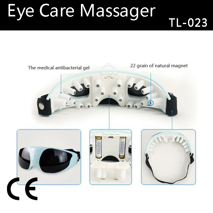 Free Shipping 2015 New Mask 3 Use USB Migraine DC Electric and Battery Care Eye Massager TL 023|massage double|massage facial bedmassage
