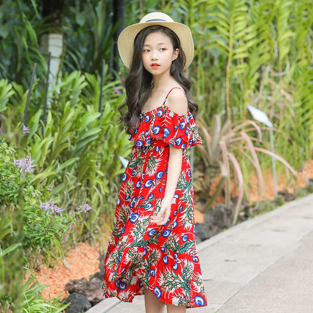 2019 Summer Holiday Dresses For Girls Teenagers School Teen Clothes 6 7 8 10 12 14 Years Sundress The Dress Robe Fille | Детская одежда