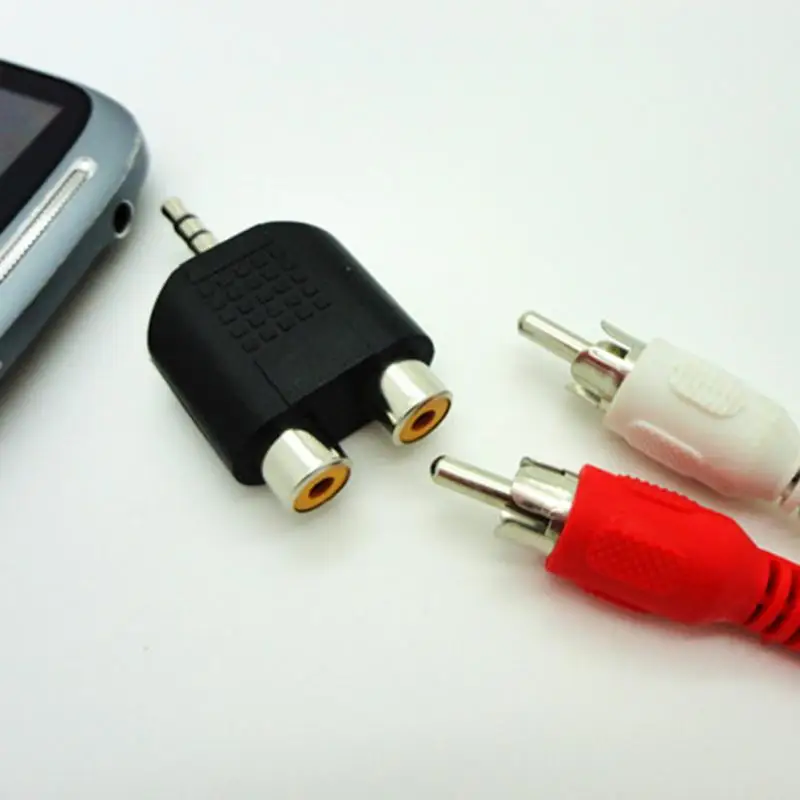 Новый 2RCA Lotus штекер аудио конвертера 3 5 мм разъем на 2 RCA Адаптер двойной Phono Y