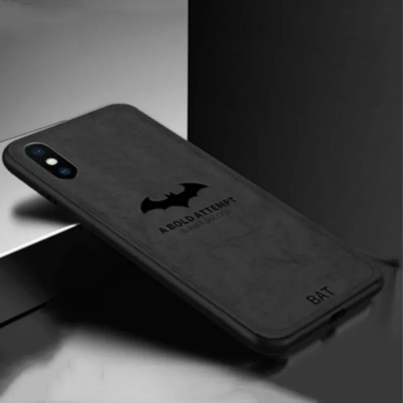 Bat Black Cloth Frabic Deer Bat Pattern Phone Case For iPhone 6 7 8 Plus Silicone Soft Edge Back Cases For iPhone 11 Pro XR X XS Max Capas - Цвет: Bat Black