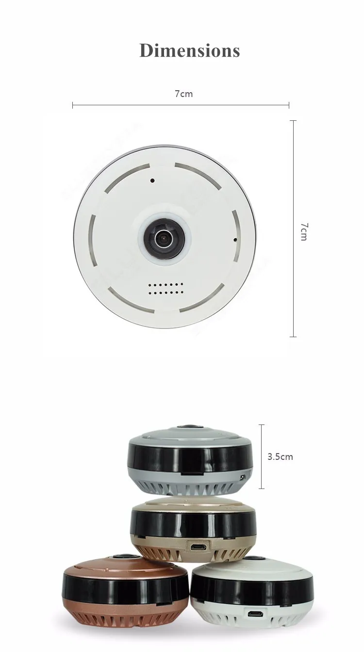 HD 360 градусов панорамный Широкий Угол Мини Cctv камера Smart IPC беспроводной рыбий глаз IP камера P2P 960P HD Домашняя безопасность Wifi камера