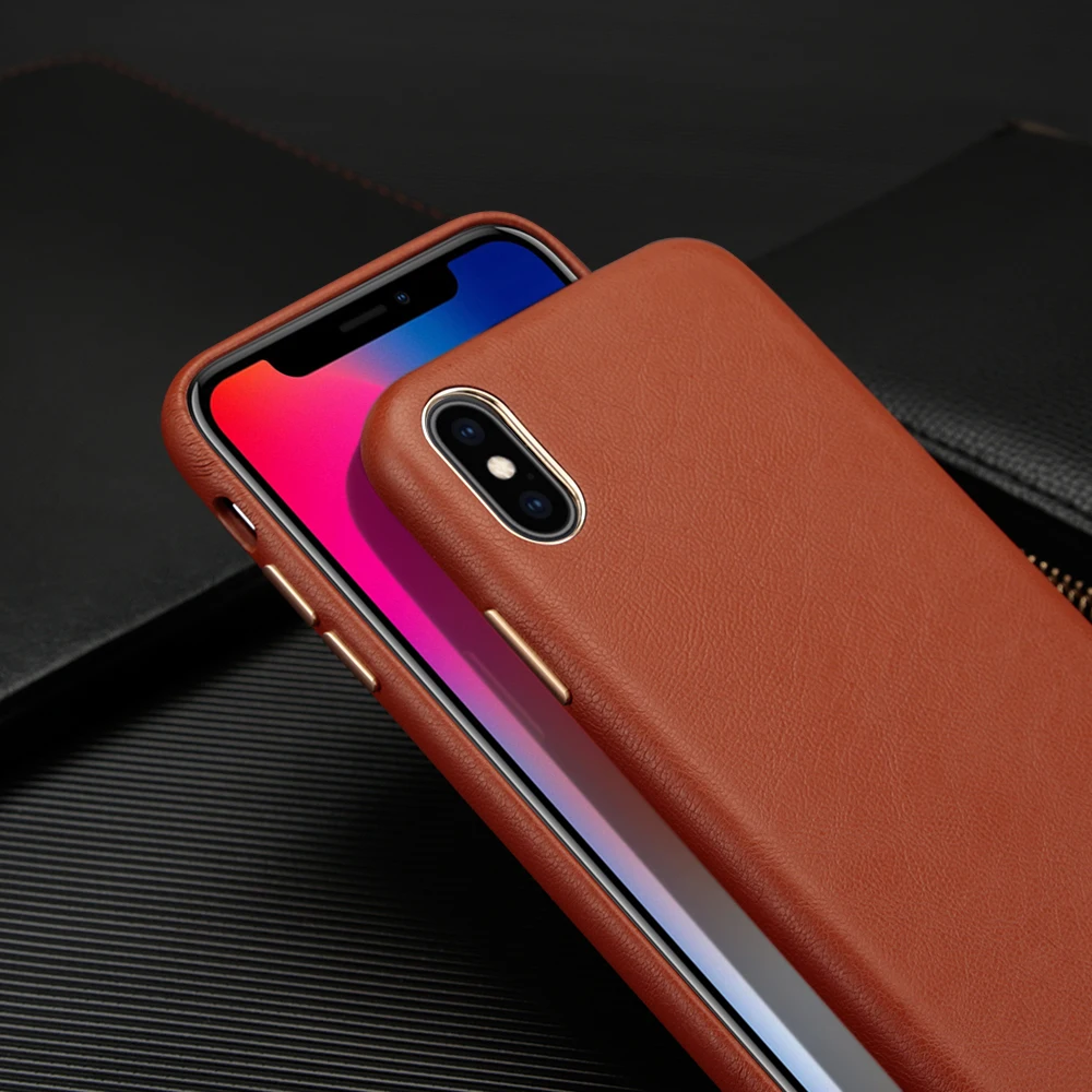 Роскошный деловой чехол из натуральной кожи для телефона iPhone 7 8 Plus X XS Max XR 11 12 Pro с
