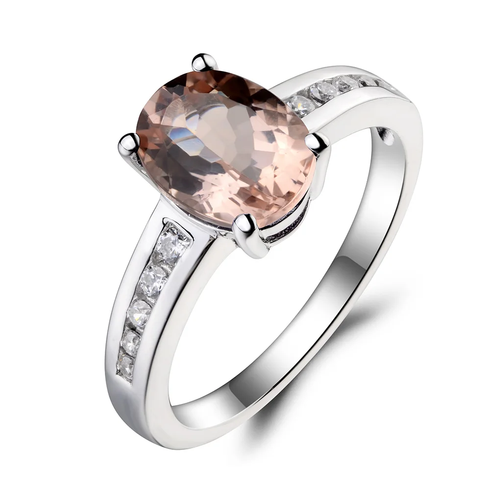 Украшения leige Morganite обручальное кольцо натуральное розовое морганитное с