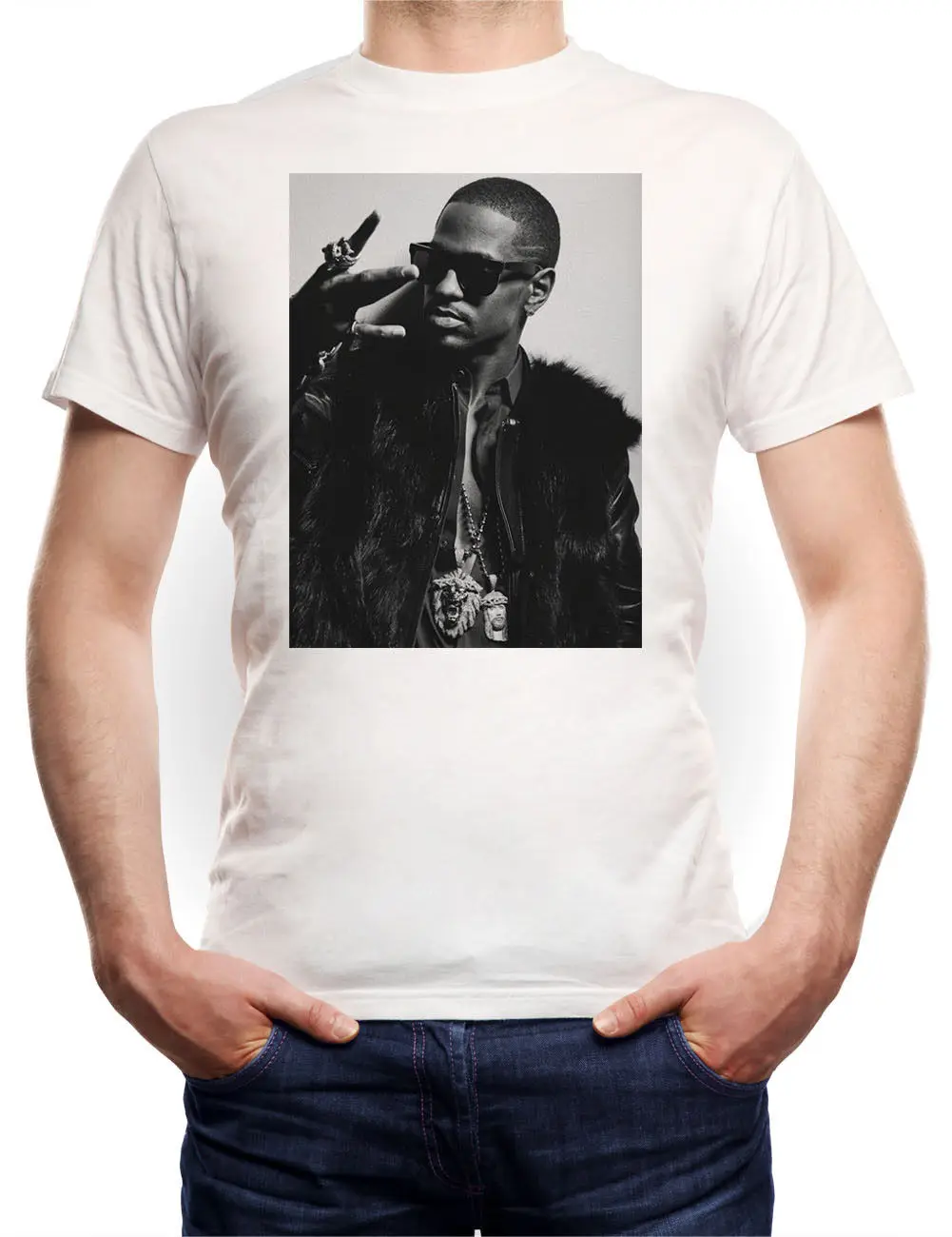 Футболка Big Sean Westcoast белая Drake West коричневая Kanye Chris Rihanna Rap|Мужские футболки| |