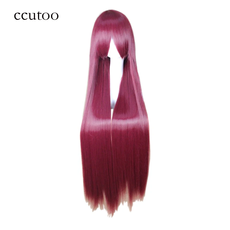 ccutoo Shana Burgundy 100cm Straight Long Synthetic Hair Cosplay Wigs High Temperature Fiber Heat Resistance Fiber