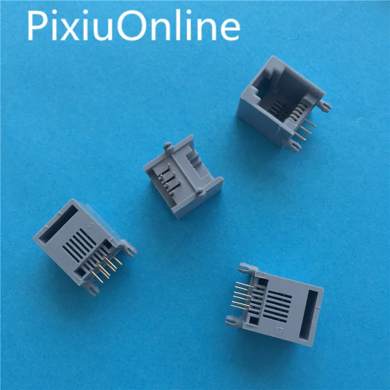 10 шт./лот YT2038B RJ12 RJ11 Разъем телефон 90 градусов 6Pin Кристалл женский 6P6C разъем в убыток