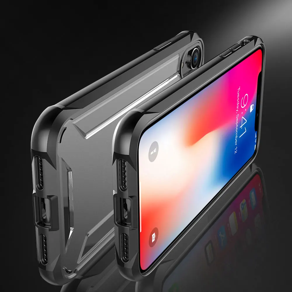 Ударопрочный чехол KISSCASE для iPhone 7 8 XR XS Max Heavy Duty военный бронированный телефона Plus