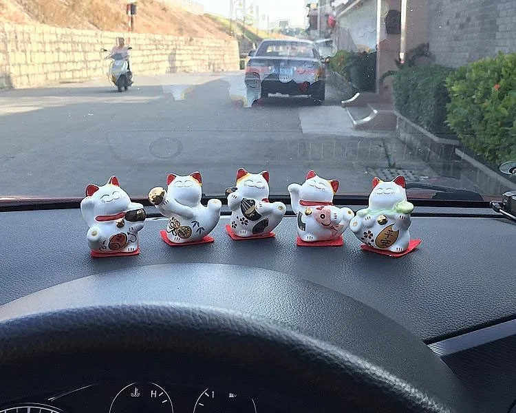 Набор 5 шт. Мини Труба Керамическая Lucky Cat милый Maneki Neko домашний автомобильный Декор Украшение подарок