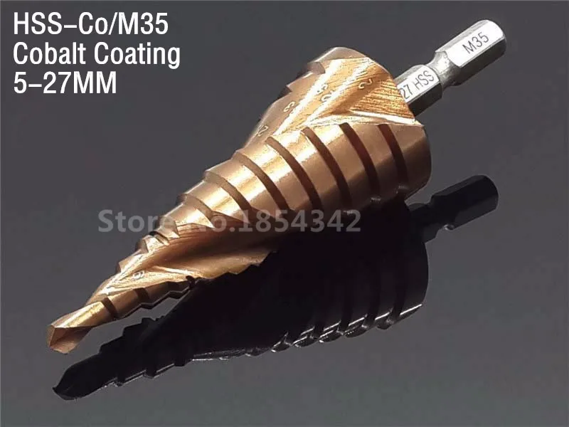 HSS CO M35 шестигранный хвостовик 5-27 мм спиральный паз Broca металлический шаг конус сверло из нержавеющей стали отверстие пилы резак древесины электроинструмент