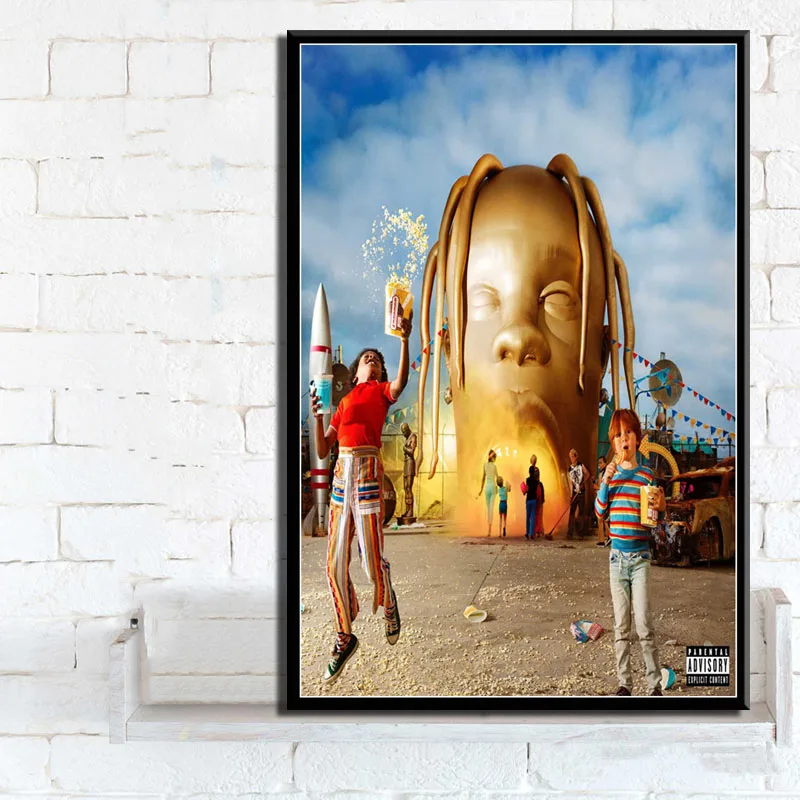 С изображением Трэвиса Скотта Astroworld Rodeo DAYS Rap музыкальный альбом звезда плакатный принт искусство холст живопись настенные картины гостиная домашний декор - Цвет: Бургундия