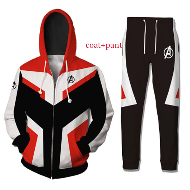 Костюм для косплея взрослого Avengers Endgame Hoodie Coat Pant Quantum Realm Superhero Suit Advaced Tech Tony Stark.
