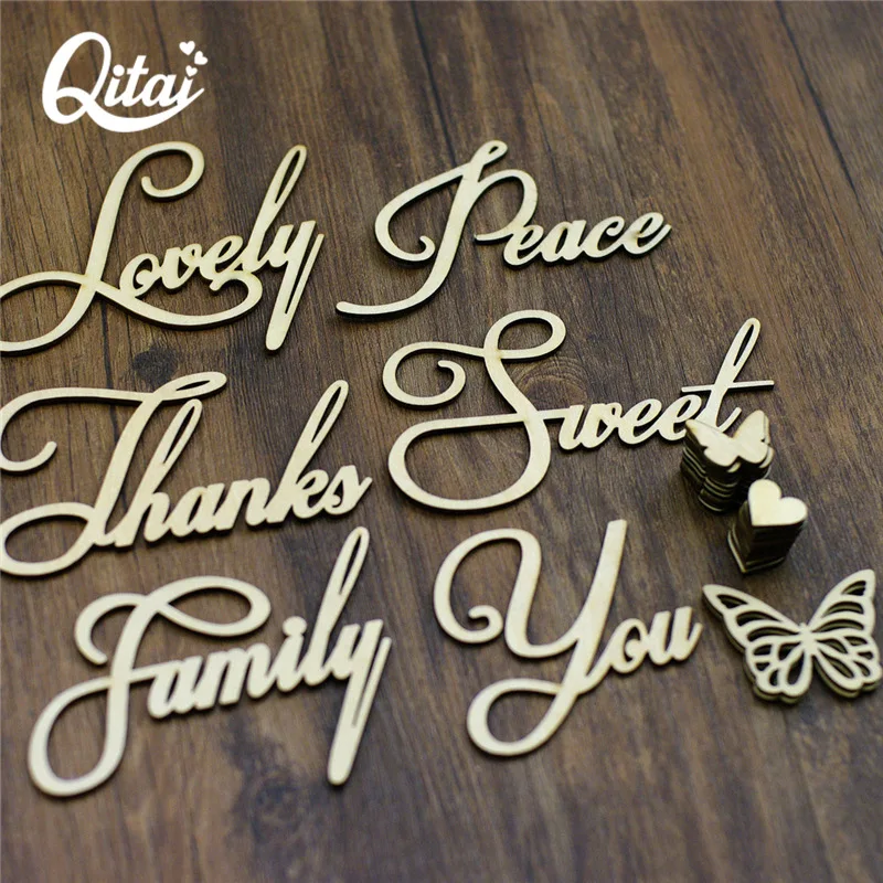 Слово семья спасибо прекрасный сладкий вы полые бабочки QITAI 28 шт./лот высокое