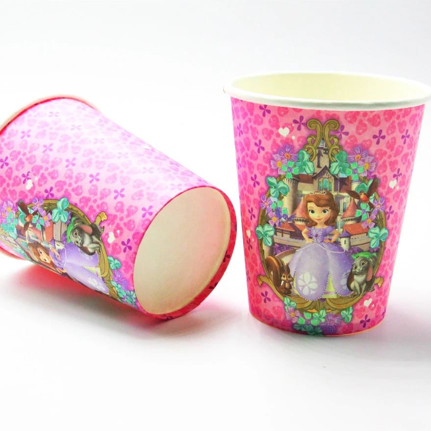 София Принцесса тема бумажные стаканчики посуда дети сувениры для партии