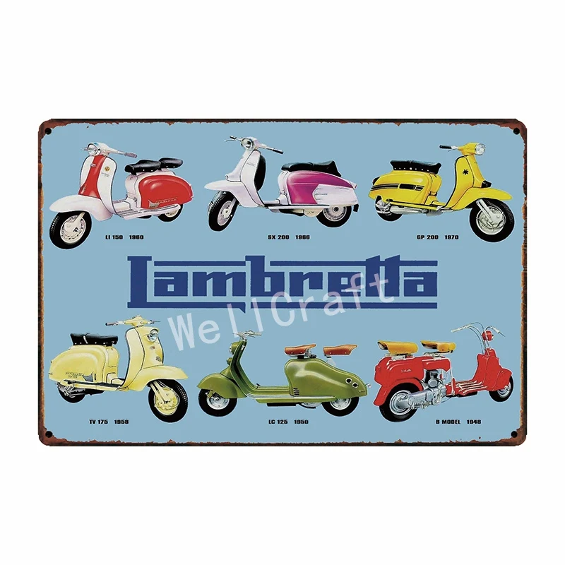 [WellCraft] Lambretta двигательные металлические знаки для дома, отеля, настенные таблички, железная живопись, клубный магазин, классический винтажный декор, 20*30 см FG-204 - Цвет: WA 1757