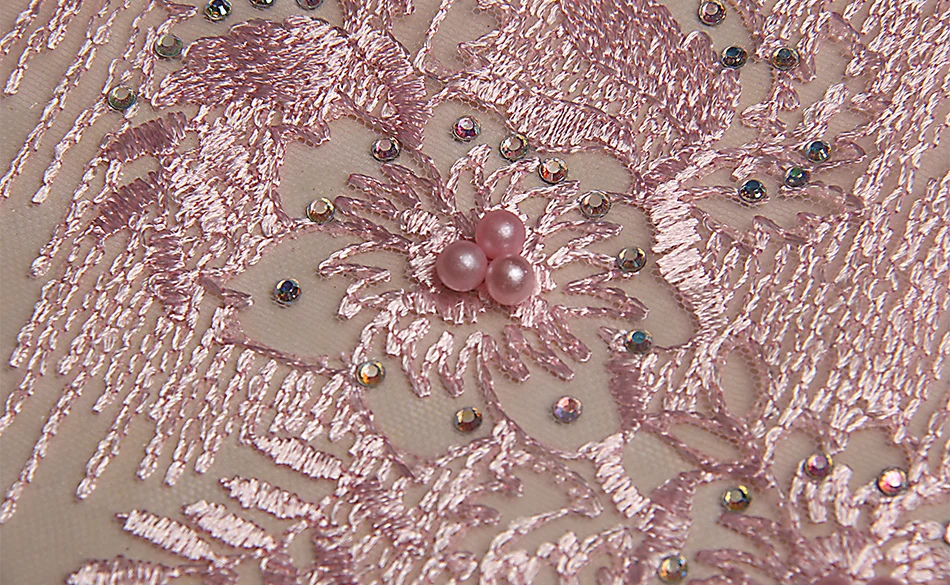 

African Lace Fabric 2018 High Quality French Tulle Lace Fabric Embroidered Nigerian Laces Fabrics with Beads for Bridal ks830B