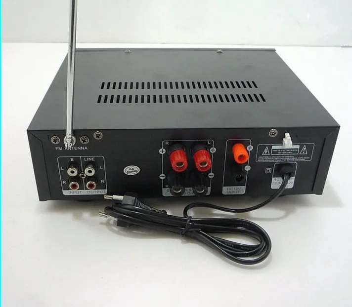 AC220V / DC12V AV-998 60W+60W HIFI stereo HomeAMPLIFIER KaraoK computer amplifier with FM radio Microphone input | Электроника