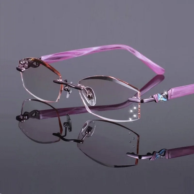 Ультралегкие титановые женские очки RImeless градиентные для близорукости|glasses