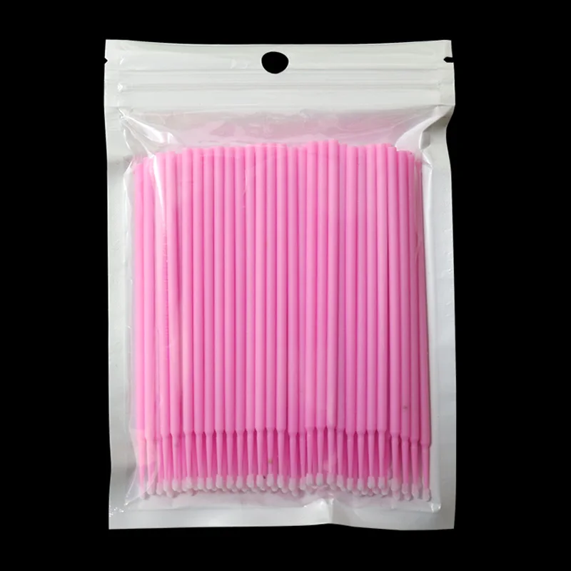 100pcsmicro brush Одноразовые нейлоновые палочки для ресниц для наращивания ресниц, силиконовая ресница, аппликатор, набор микро кистей, инструменты для макияжа - Handle Color: 100pcsmicro brush