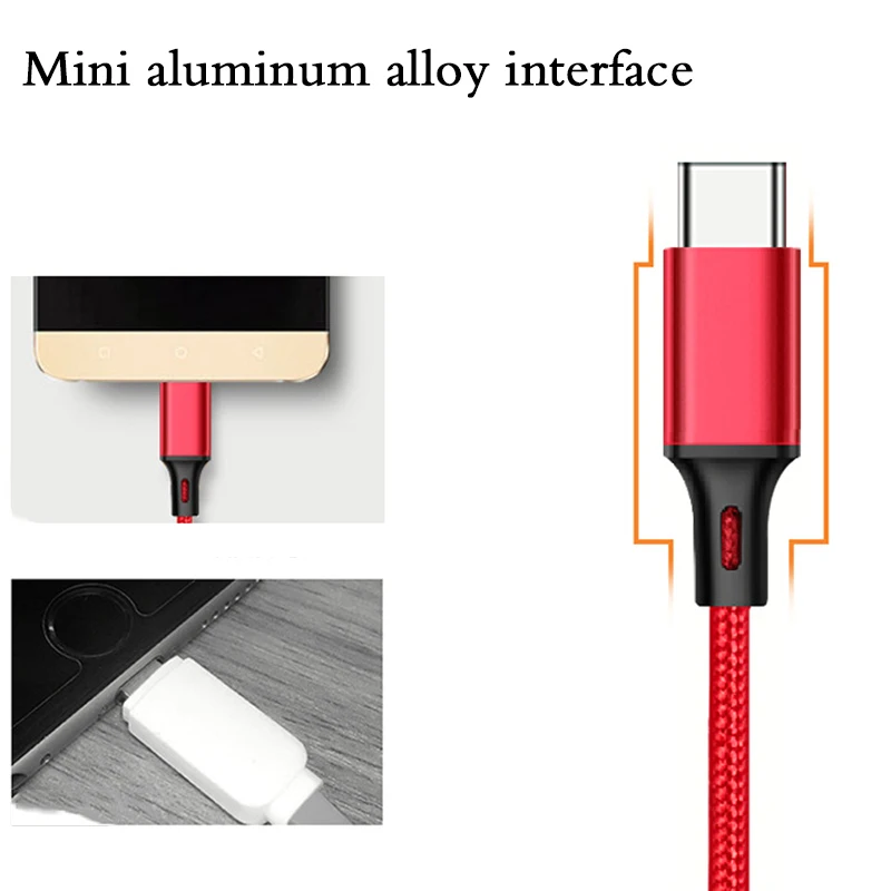 Usb кабель с нейлоновой оплеткой Тип USB C для samsung S9 S8 2A Быстрая зарядка usb c Xiaomi mi 8 6 A1