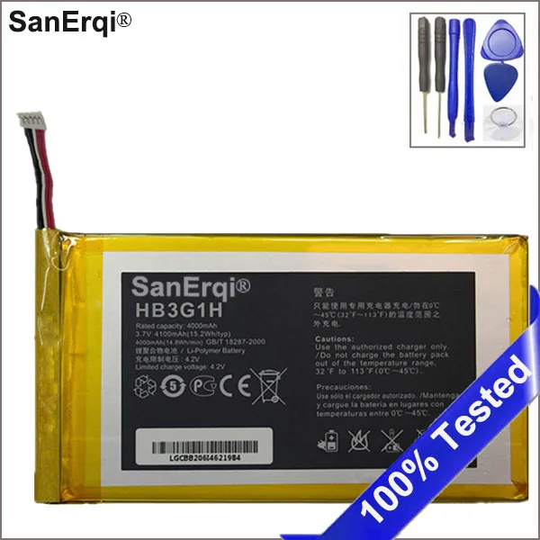 

Новинка, 4100 мАч, HB3G1 / HB3G1H аккумулятор SanErqi для Huawei Mediapad 7, фотосессия, фотография, C/W, планшетный ПК + Инструменты
