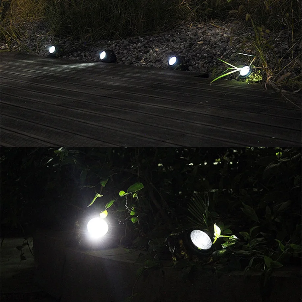 2 шт. солнечные декоративные каменные фонари из смолы материал 4 светодиодный