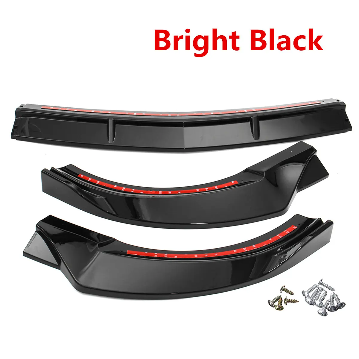 bright black W213 3 шт. автомобиль спереди губ Чин бампера v-стиля тела Наборы гвардии для Mercedes Benz e-класс W213 E200 E300 E320 17-18 спортивная версия - Цвет: bright black