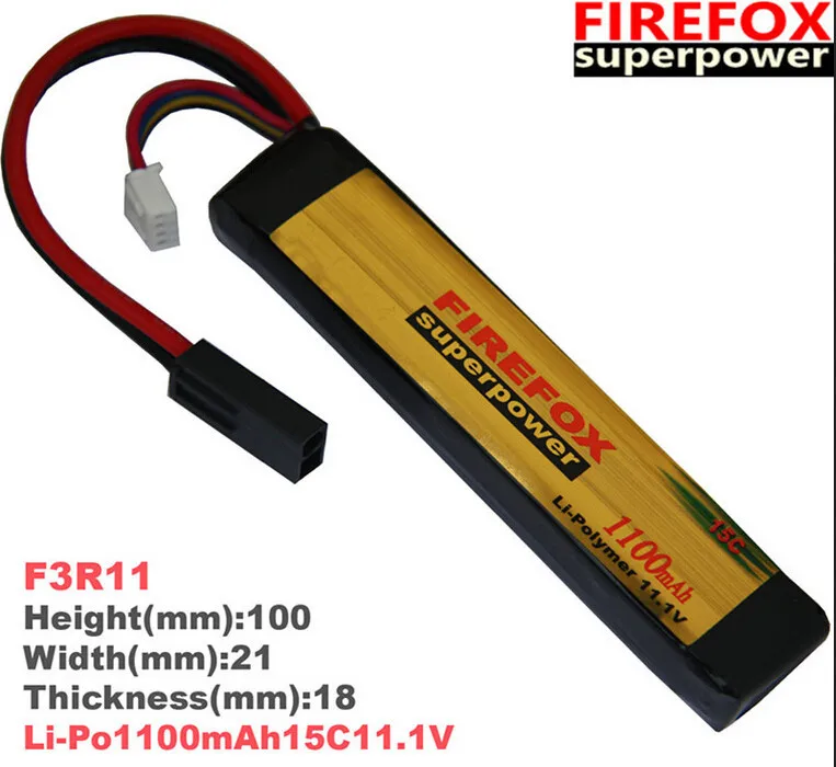 Аккумулятор FireFox 11 1 В 1100 мАч 15C Li Po AEG страйкбольный F3R11 Прямая поставка шт.|airsoft