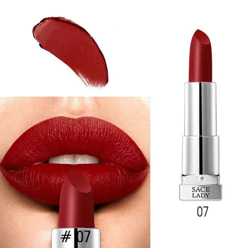 07 SACE LADY 9 цветов Матовая бархатная шелковистая помада Водонепроницаемая длительное увлажнение губная помада легко носить бальзам для губ макияж губы оттенок - Цвет: 07