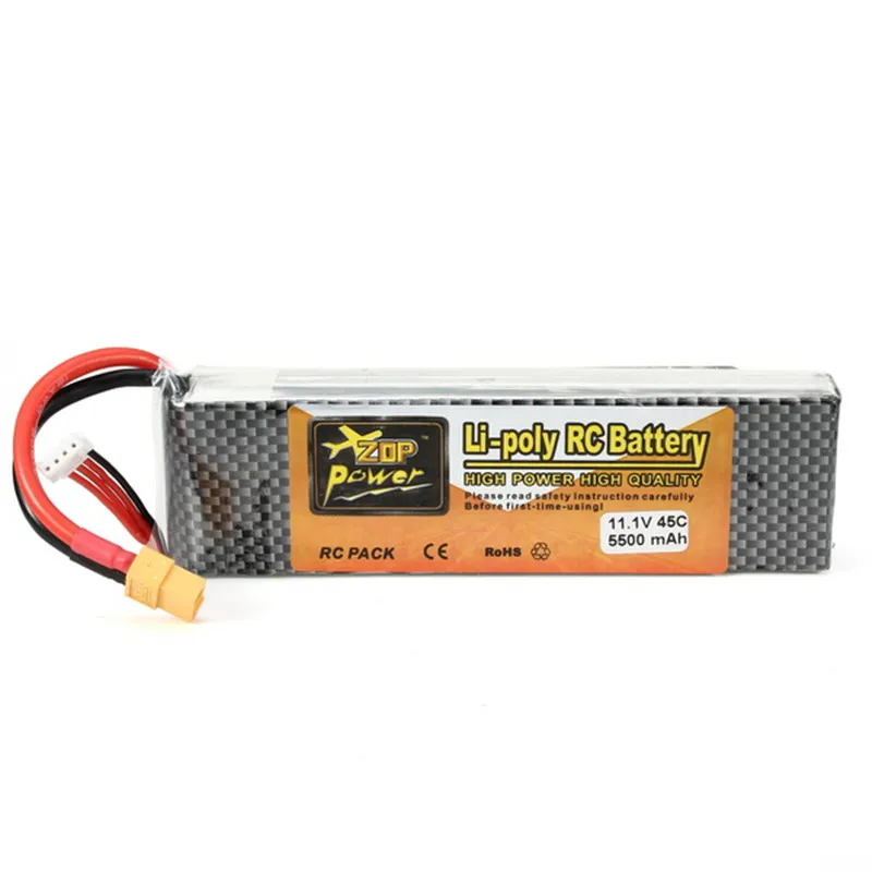 Горячее предложение! ZOP power 11 1 V 5500mAh 3S 45C Lipo батарея XT60 с пультом дистанционного