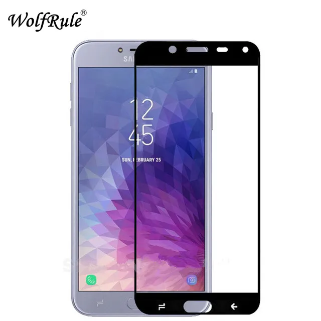 Pel&iacute;cula protectora de pantalla para Samsung Galaxy J4 2018, cristal templado 2.5D para Samsung Galaxy J4 2018, vidrio de cobertura completa, 2 uds.-0