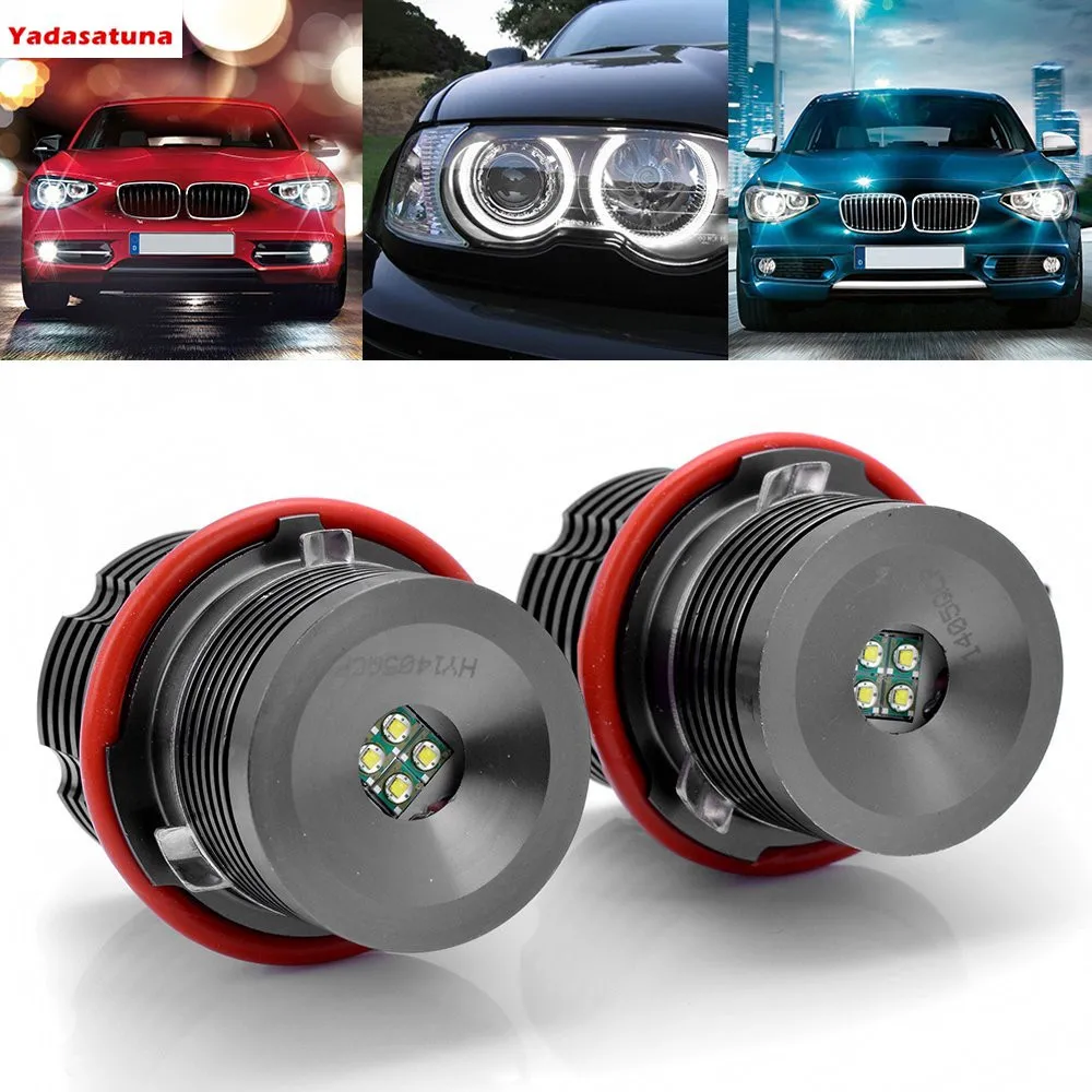 Светодиодные кольцевые галогенные лампы для BMW E39 E53 E60 E61 E63 E65 E66 E83 E87 6000 К 40 Вт|angel eyes