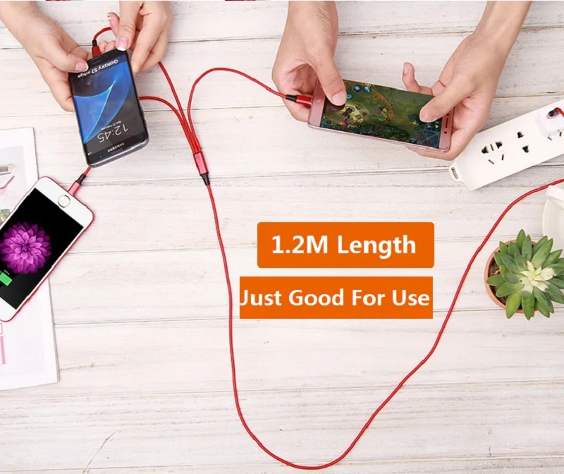 Кабель QUWIND 3 в 1 с Micro USB Type C и 8Pin для синхронизации данных зарядки кабель 2 м iPhone 6 7 8 X