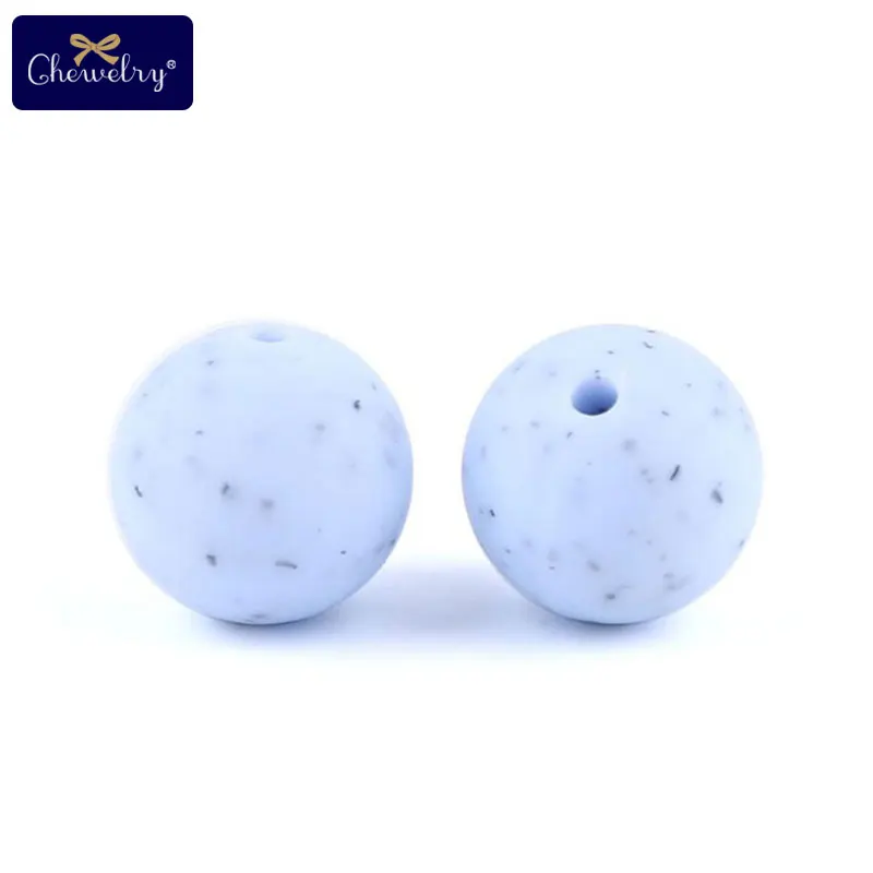 Blue Beads 30 шт. 12 мм Силиконовые бусы для прорезывания зубов жевательные круглые кунжута Бусины Пищевой класс детский Прорезыватель для ношения на цепочке Perle Силиконовые DIY пустышки цепи игрушки - Цвет: Blue Beads