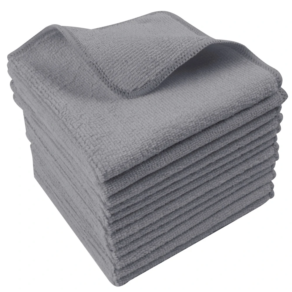 

Sinland 12PCS 12"x12" Super Absorbent Microfiber Kitchen Towels Micro Fiber Cleaning Cloths Wiping Dust Rugs Manufacturer Grey