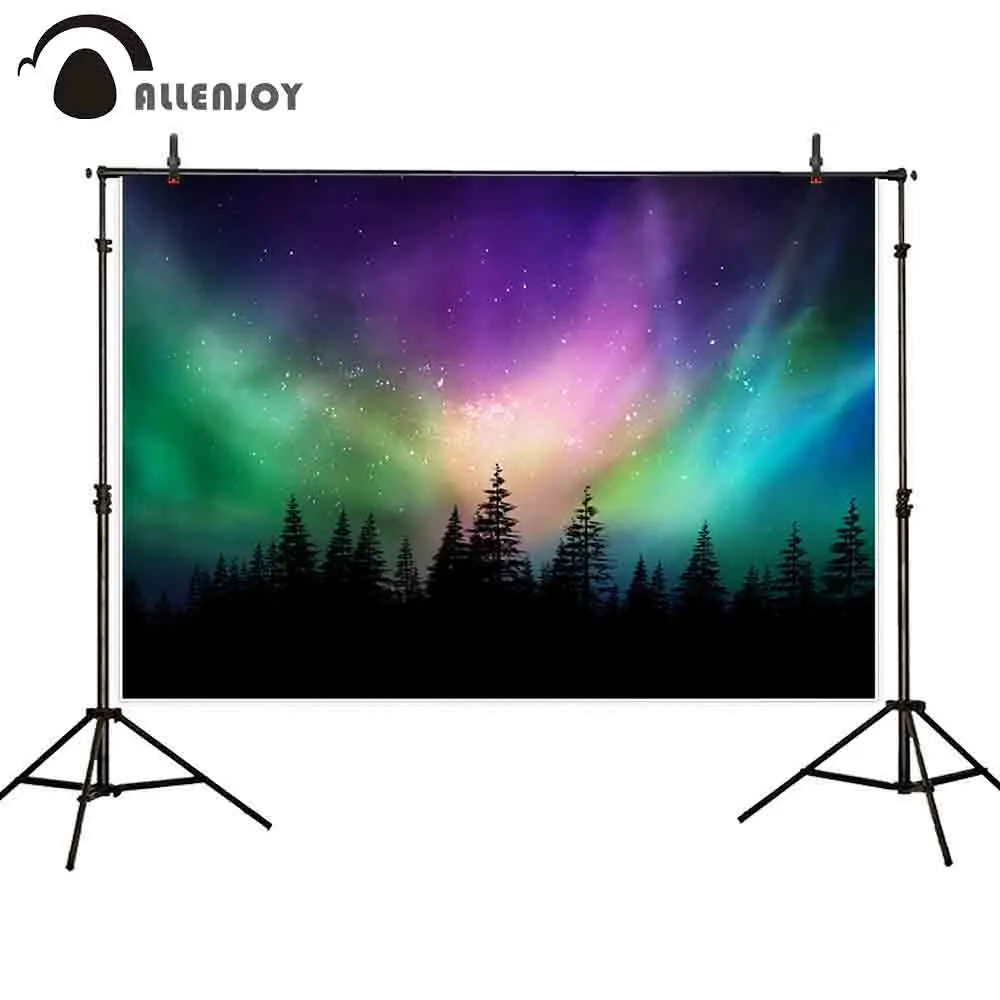 Allenjoy фон для фотосъемки красочное небо Аврора borealis лес дерево природа волшебный