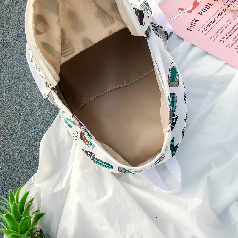 Moon Wood Женские рюкзаки в Корейском стиле с принтом граффити кактуса рюкзак для