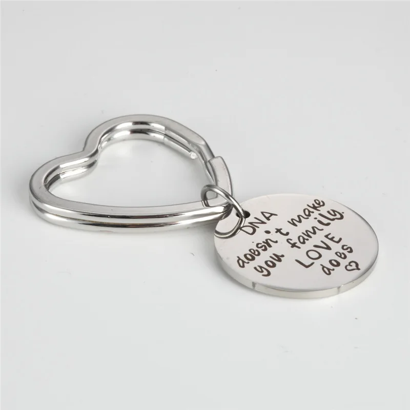 

Stainless Steel Necklace Jewelry Inspirational Lettering DNA doesn`t make you family LOVE does Necklace For Family Gift