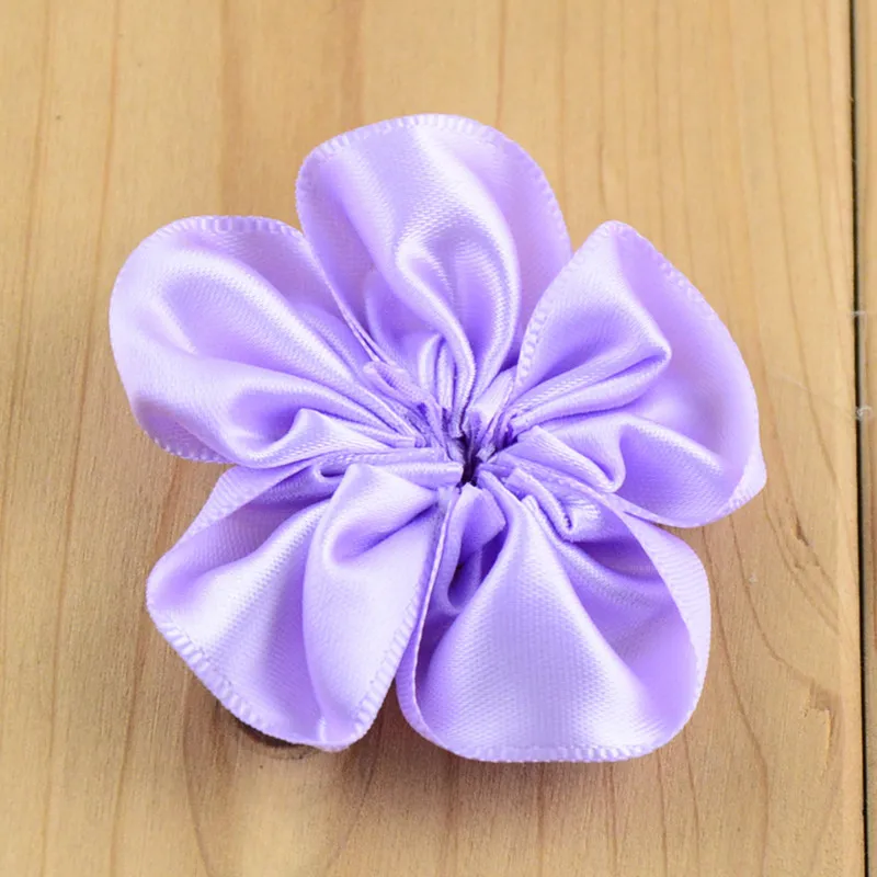 

120pcs/lot 2" 34colors DIY Satin Ribbon Petal Flower For Hair Accessories Artificial Ruffled Fabric Flowers For Baby Headbands
